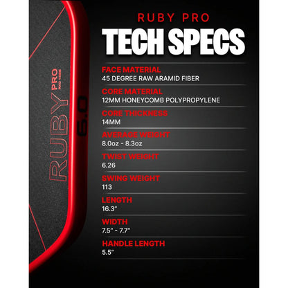 Six Zero Ruby Pro Pickleball Paddle - Pickleball Sports Sale