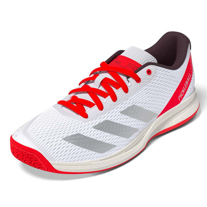 adidas White/Silver/Red Courtflash  Pickleball Shoe - Pickleball Sports Signature