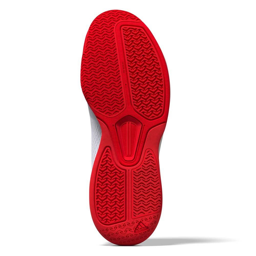 adidas White/Silver/Red Courtflash  Pickleball Shoe - Pickleball Sports Signature