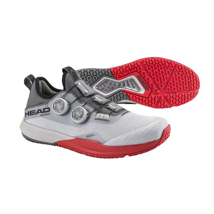 HEAD Motion Pro BOA Pickleball Shoe, Light Grey/Red - Pickleball Sports Great Value