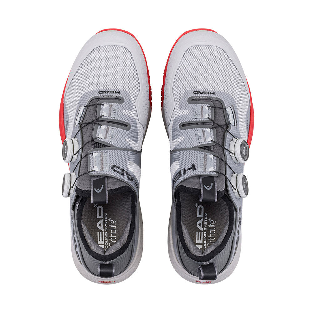 HEAD Motion Pro BOA Pickleball Shoe, Light Grey/Red - Pickleball Sports Great Value