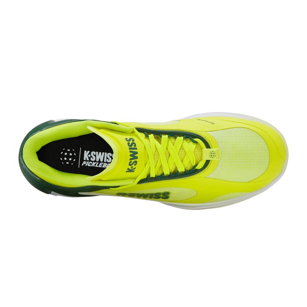 K-Swiss K-Frame Pickleball Shoe - Neon Lime/Eden/White - Pickleball Sports Quality