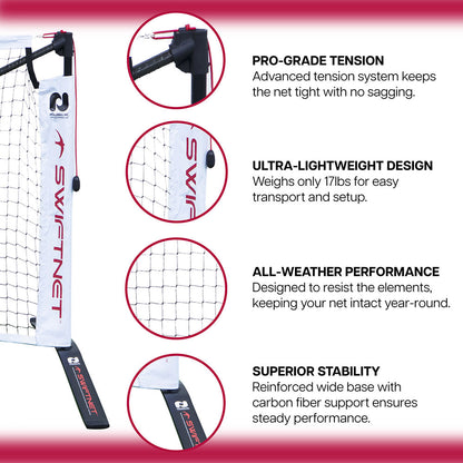 SwiftNet 2.1 Portable Pickleball Net - Pickleball Sports Latest