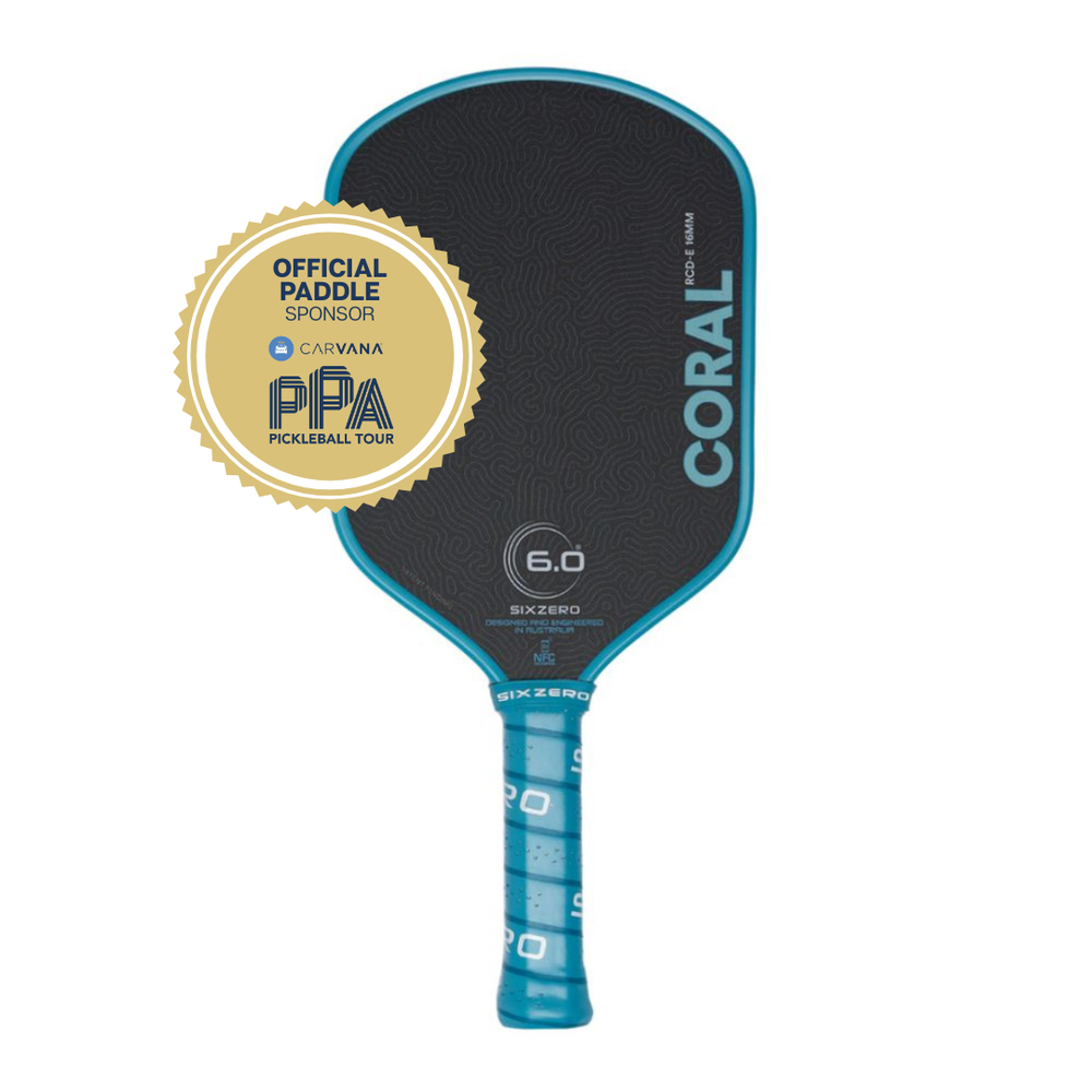 Six Zero Coral 16mm Elongated Pickleball Paddle - Pickleball Sports Trusted