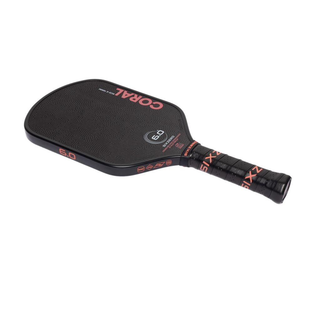 Six Zero Coral 16mm Elongated Pickleball Paddle - Pickleball Sports Trusted