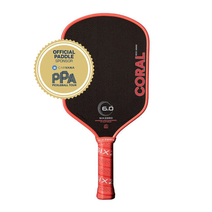 Six Zero Coral 16mm Hybrid Pickleball Paddle - Pickleball Sports Top Pick