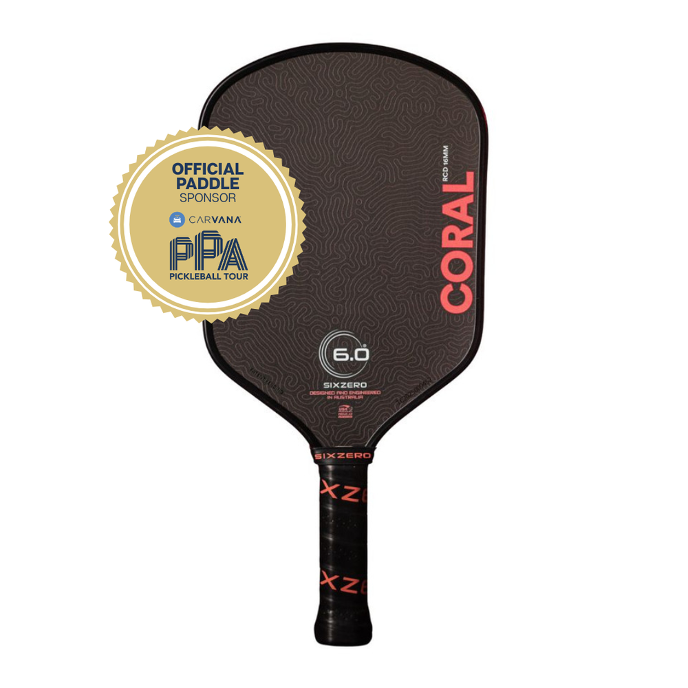 Six Zero Coral 16mm Hybrid Pickleball Paddle - Pickleball Sports Top Pick