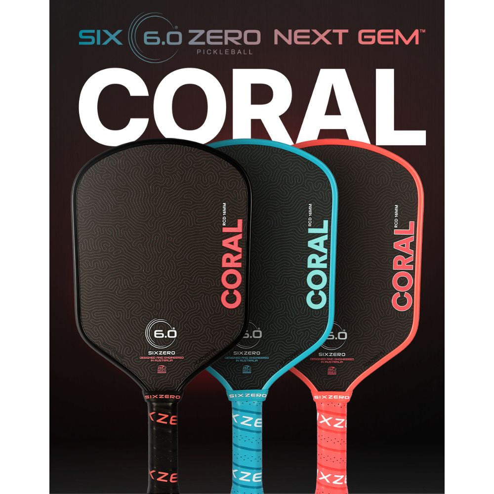 Six Zero Coral 16mm Hybrid Pickleball Paddle - Pickleball Sports Top Pick