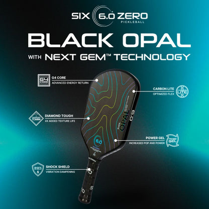 Six Zero Black Opal Pickleball Paddle - Pickleball Sports Discount