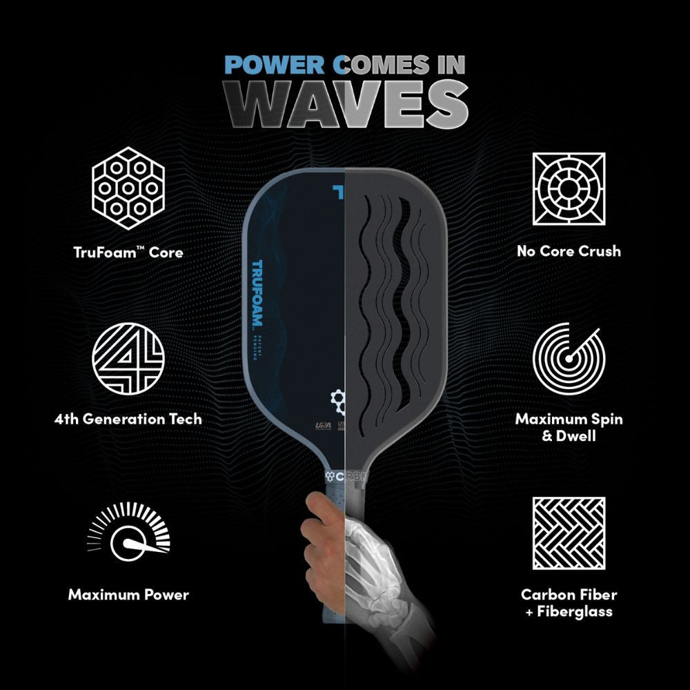CRBN TruFoam Waves 2 Square Pickleball Paddle - Pickleball Sports Deals