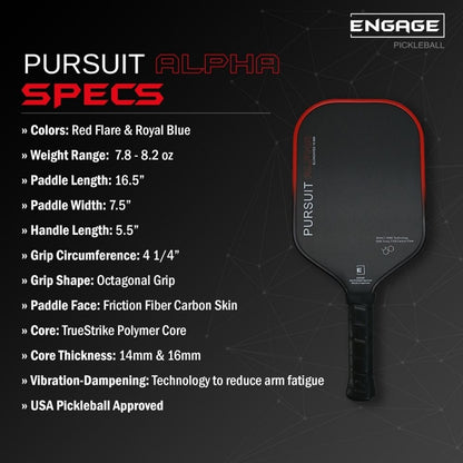 Engage Pursuit Alpha 14mm Pickleball Paddle - Pickleball Sports Customer Favorite