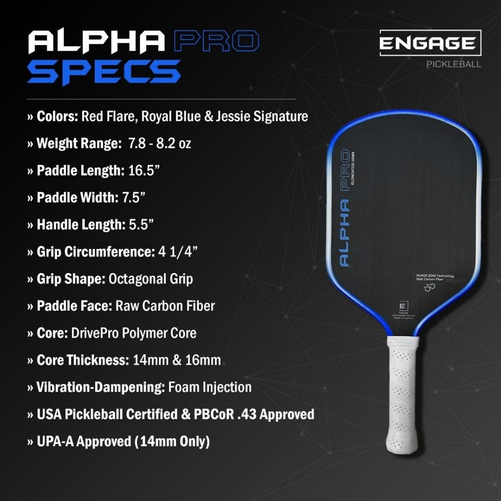 Engage Pursuit Alpha Pro 14mm Pickleball Paddle - Pickleball Sports Trending