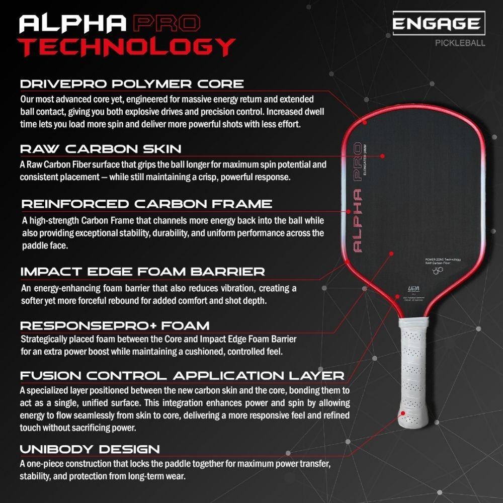 Engage Pursuit Alpha Pro 16mm Pickleball Paddle - Pickleball Sports Popular