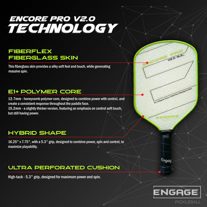 Engage Encore Pro V2.0 12.7mm Pickleball Paddle - Pickleball Sports Special Offer