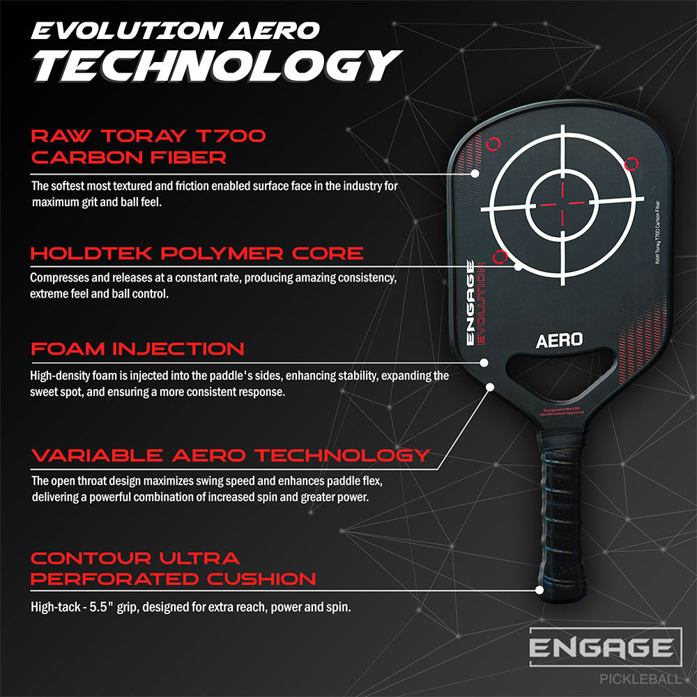 Engage Evolution Aero Pickleball Paddle - Pickleball Sports Essential