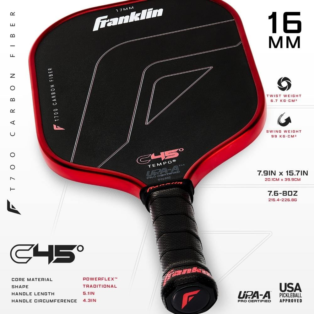 Franklin C45 Tempo 16mm Pickleball Paddle - Pickleball Sports Classic