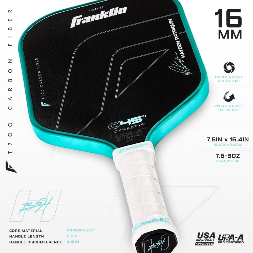 Franklin C45 Hayden Patriquin 16mm Pickleball Paddle - Pickleball Sports Customer Favorite
