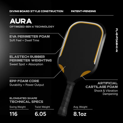 FRIDAY Aura Elongated Pickleball Paddle - Pickleball Sports Special Offer