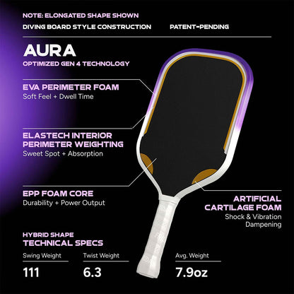 FRIDAY Aura Hybrid Pickleball Paddle - Pickleball Sports Quality