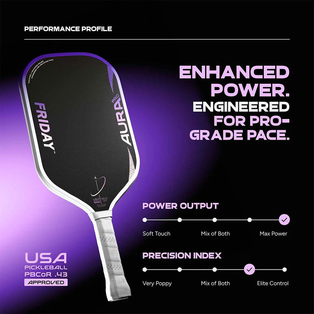 FRIDAY Aura Pro Hybrid Pickleball Paddle - Pickleball Sports Essential
