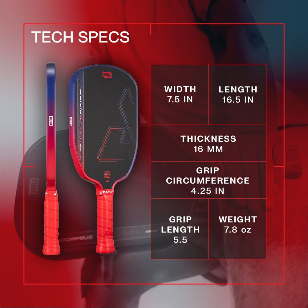 JOOLA Agassi Edge Heat Vision 16mm Pickleball Paddle - Pickleball Sports Hot Sale