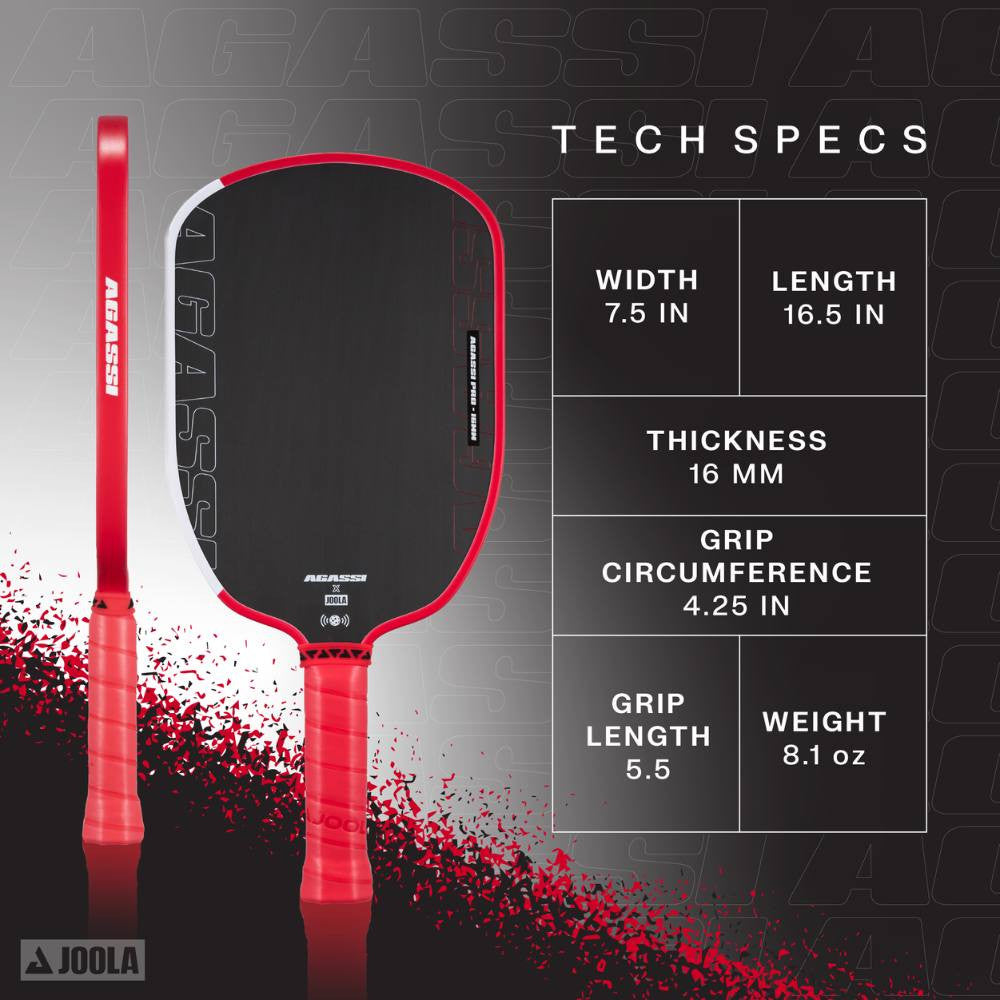 JOOLA Andre Agassi Pro 16mm Pickleball Paddle - Pickleball Sports Special Offer