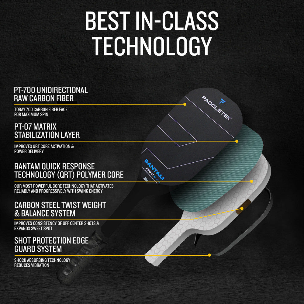 Paddletek Bantam ESQ-C 14.3mm Pickleball Paddle - Pickleball Sports Trending