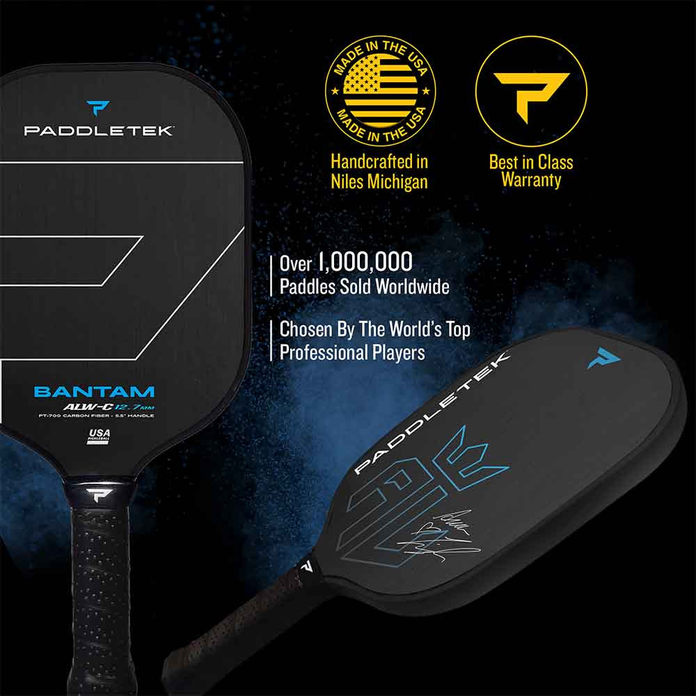 Paddletek Bantam ALW-C Anna Leigh Waters Carbon 12.7mm Paddle - Pickleball Sports Quality