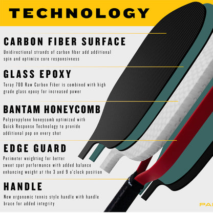 Paddletek Bantam TKO-CX 14.3mm Pickleball Paddle - Pickleball Sports Trusted