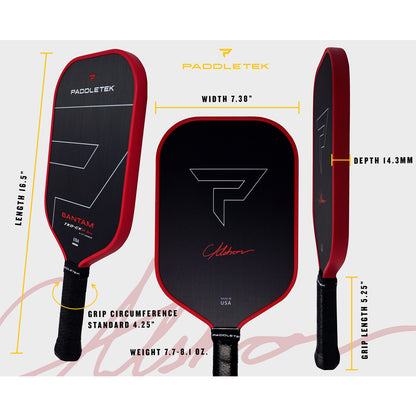 Paddletek Bantam TKO-CX 14.3mm Pickleball Paddle - Pickleball Sports Trusted