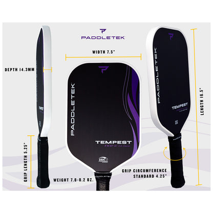 Paddletek Tempest TKO-C 14.3mm Pickleball Paddle - Pickleball Sports Value