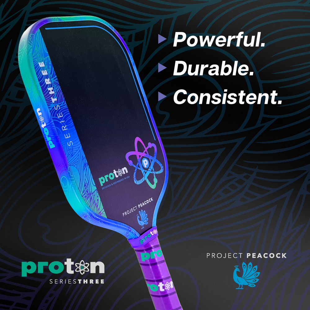 Proton Series Three Project Peacock 15mm Widebody Pickleball Paddle - Pickleball Sports Signature
