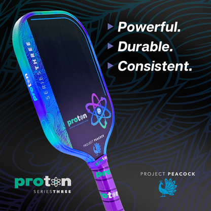 Proton Series Three Project Peacock 15mm Widebody Pickleball Paddle - Pickleball Sports Signature