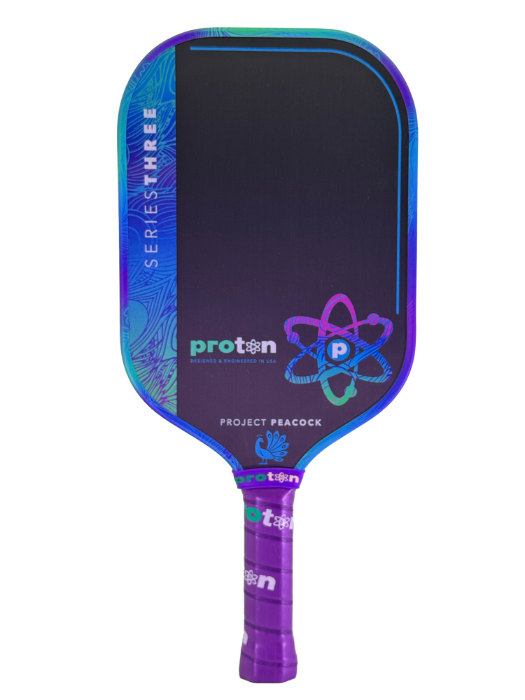 Proton Series Three Project Peacock 13mm Elongated Pickleball Paddle - Pickleball Sports Discount
