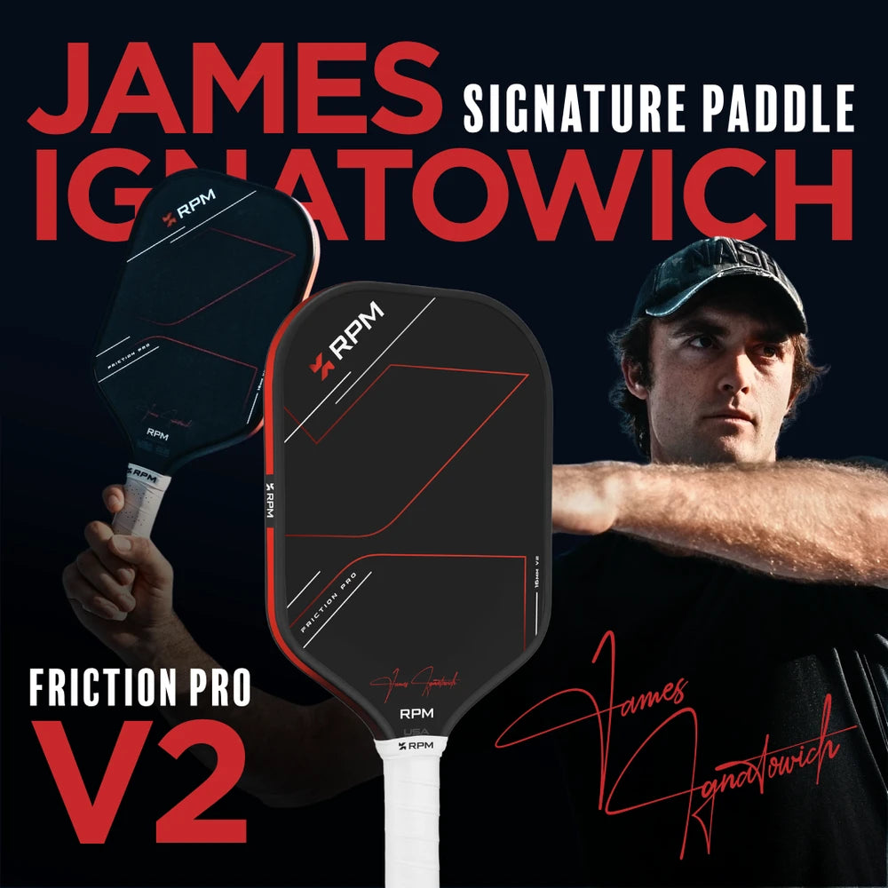 RPM Friction Pro Elongated V2 Carbon Fiber Pickleball Paddle - Pickleball Sports Featured