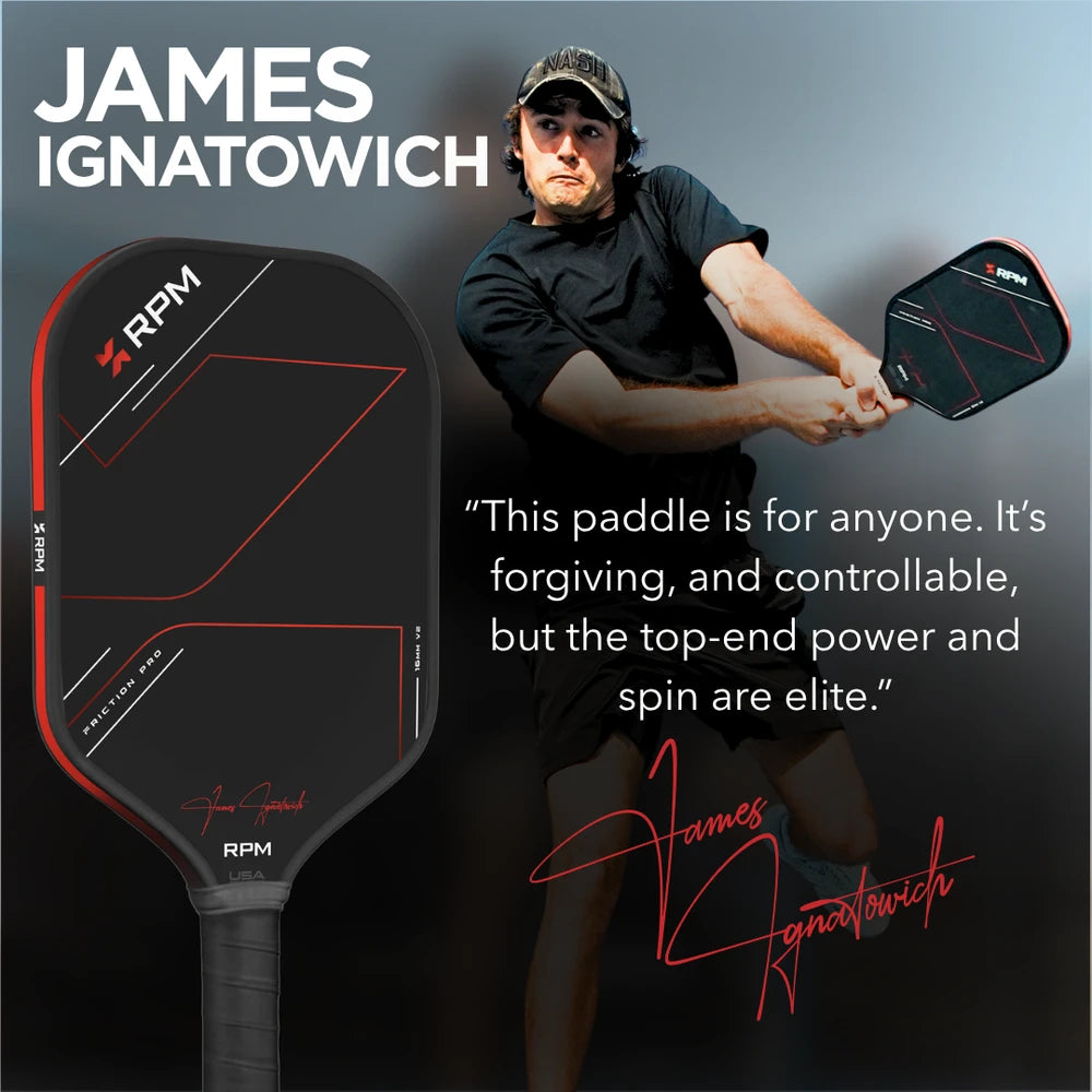 RPM Friction Pro Elongated V2 Carbon Fiber Pickleball Paddle - Pickleball Sports Featured