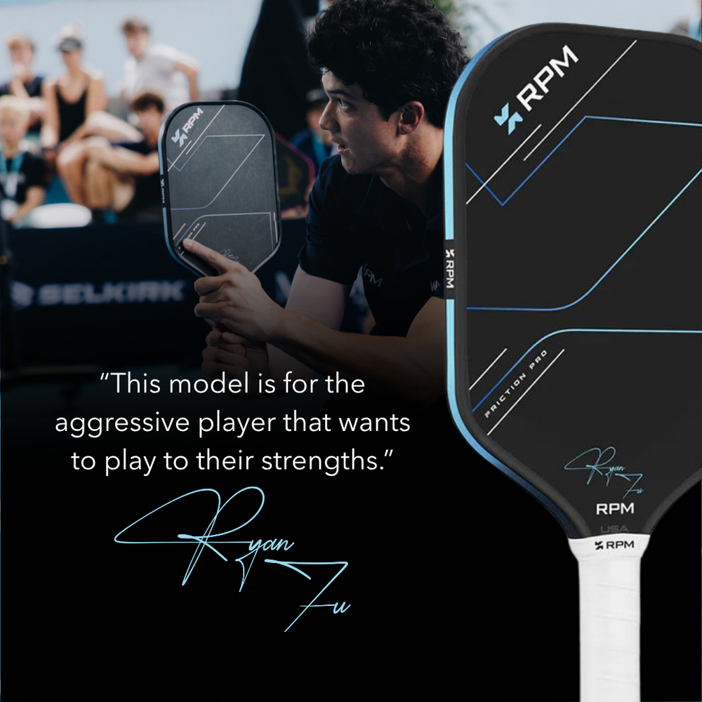 RPM Friction Pro Elongated V2 Carbon Fiber Pickleball Paddle - Pickleball Sports Featured