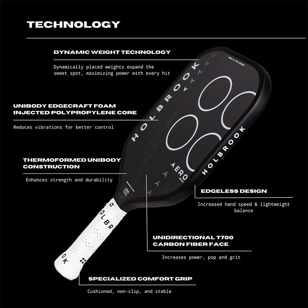 Holbrook Aero S 16mm Pickleball Paddle - Pickleball Sports Trusted
