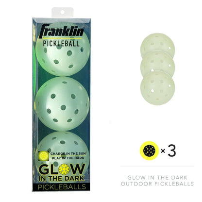 Franklin Sports Glow in the Dark X-40 Outdoor Pickleballs - Pickleball Sports Recommended