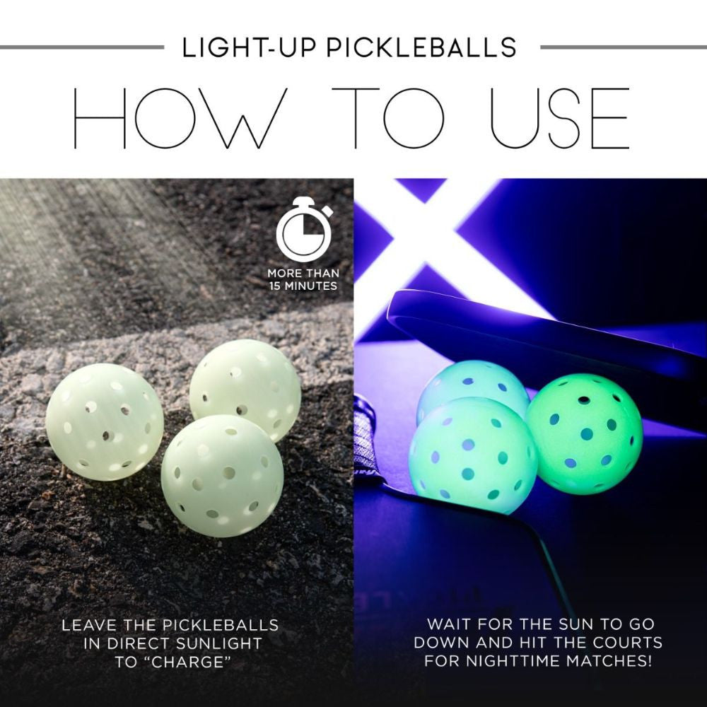 Franklin Sports Glow in the Dark X-40 Outdoor Pickleballs - Pickleball Sports Recommended