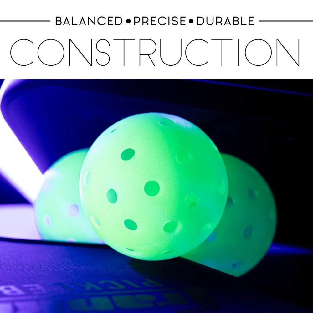 Franklin Sports Glow in the Dark X-40 Outdoor Pickleballs - Pickleball Sports Recommended