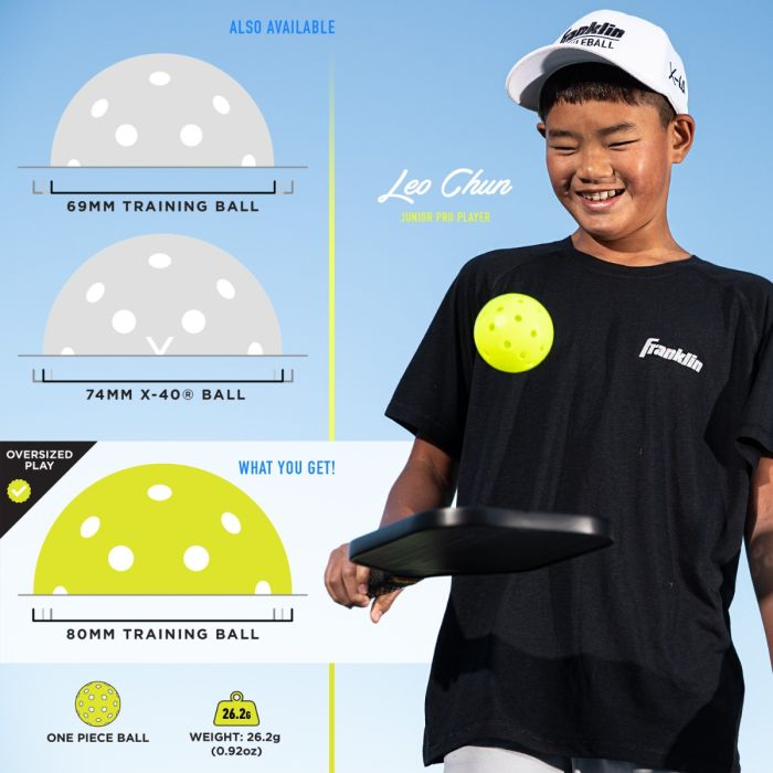 Franklin Sports Oversized Training Pickleballs - Pickleball Sports Quality