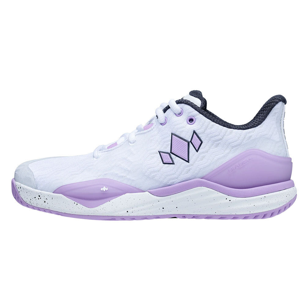 Diadem Court Burst Court Shoe - White/Purple - Pickleball Sports Trusted