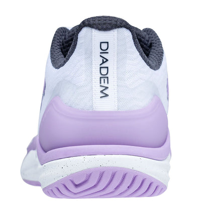 Diadem Court Burst Court Shoe - White/Purple - Pickleball Sports Trusted