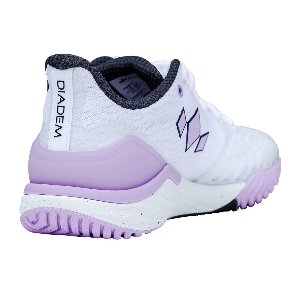 Diadem Court Burst Court Shoe - White/Purple - Pickleball Sports Trusted