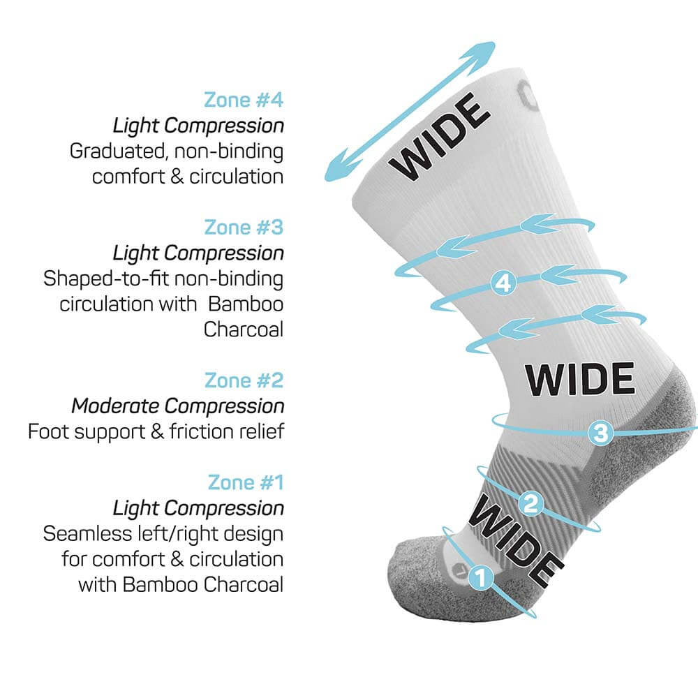 OS1st WP4Plus Wide Crew Socks - Pickleball Sports Premium