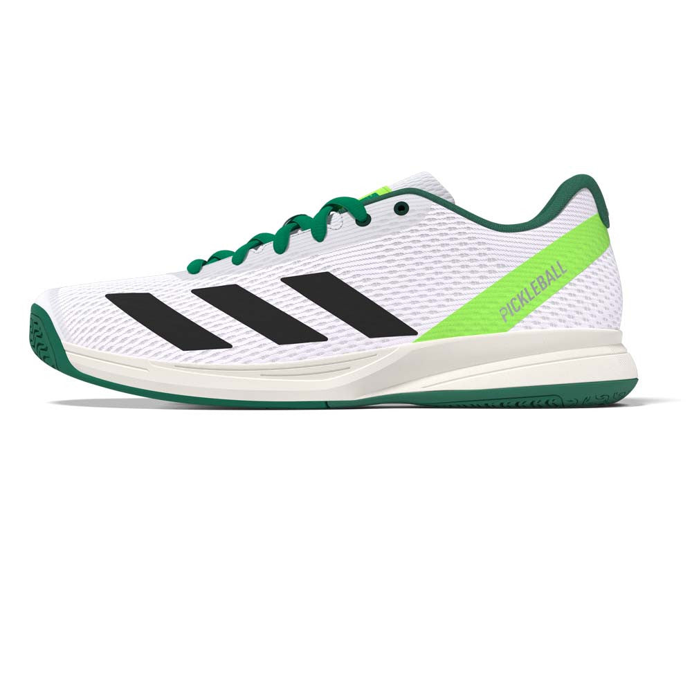 adidas White/Black/Green Courtflash  Pickleball Shoe - Pickleball Sports Top Pick