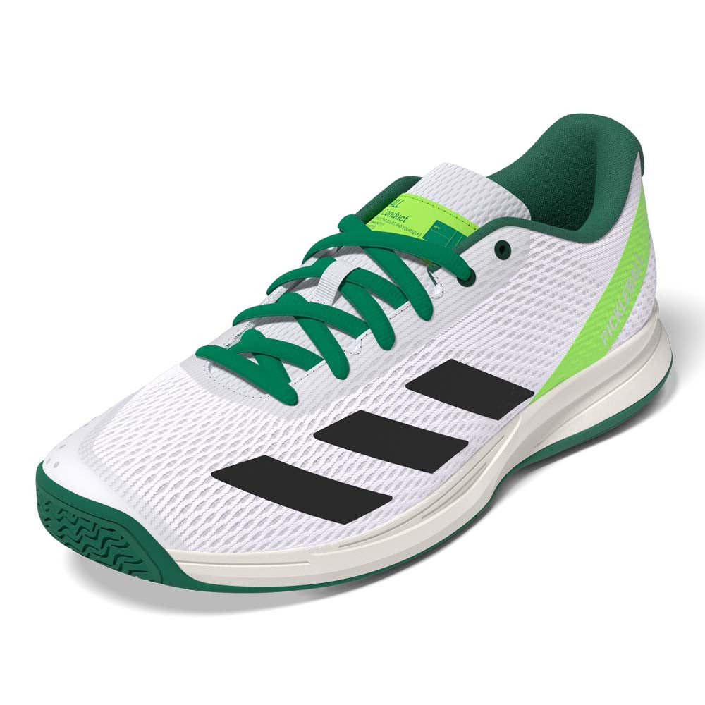 adidas White/Black/Green Courtflash  Pickleball Shoe - Pickleball Sports Top Pick