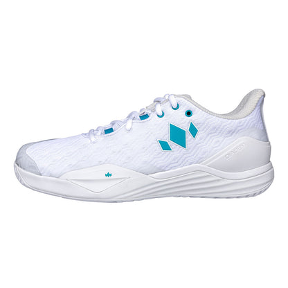 Diadem Court Burst Court Shoe - Unisex - White/Teal - Pickleball Sports Special Offer