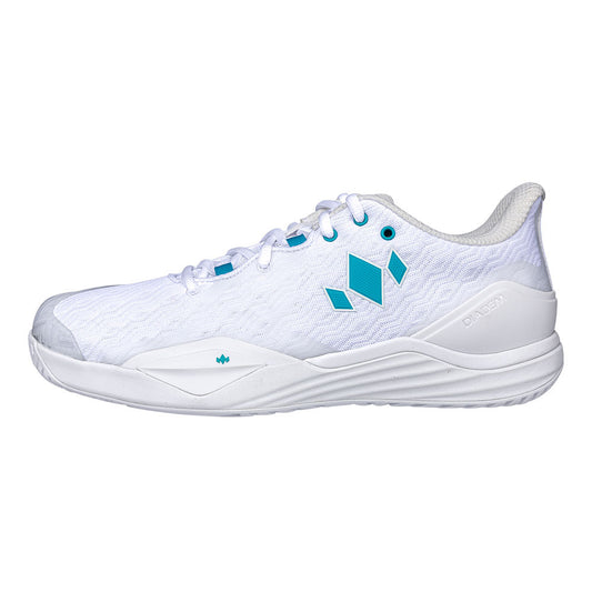 Diadem Court Burst Court Shoe - Unisex - White/Teal - Pickleball Sports Special Offer